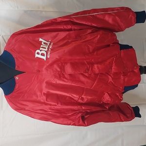Vintage Budweiser Jacket. Size 2X Red White and Blue